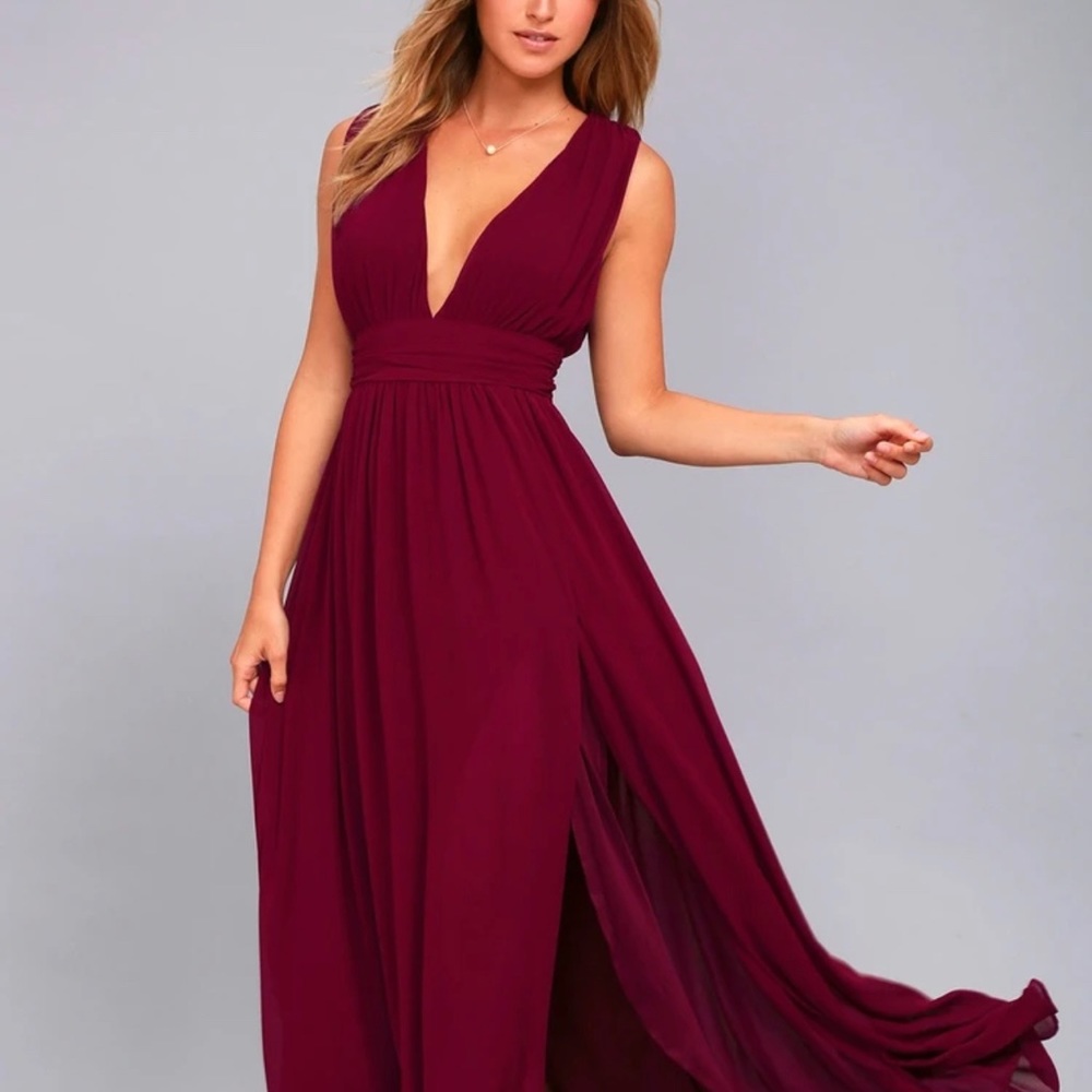 Lulu’s Burgundy Heavenly Hues Dress Size L NWT